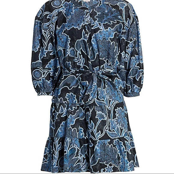 Parker Boho Denim Blue Batik Floral Print Dress - Size XXL - Summer ready! - Picture 3 of 5